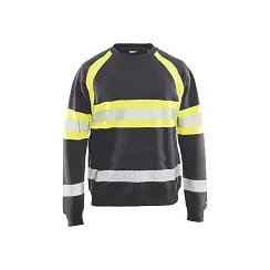 [28069200] Blåkläder 3359 Sweater Grijs/Fluogeel